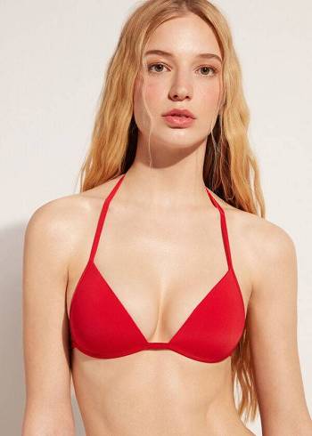 Red Calzedonia Graduated Soft Padded Triangle Indonesia Women's Bikini Tops | USA1765MA