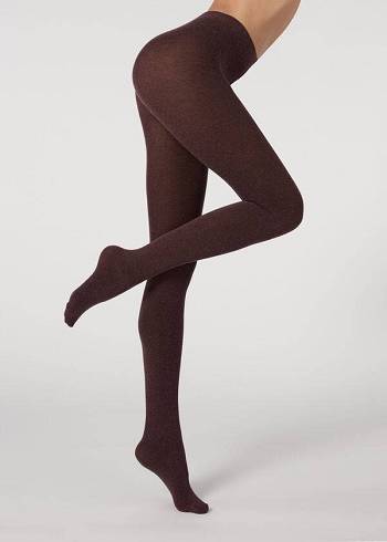 Red Calzedonia Soft Modal and Cashmere Blend Women's Opaque Tights | USA1063MA