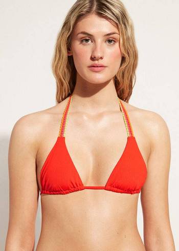 Red Calzedonia String Triangle Berlino Women's Bikini Tops | USA1971BC