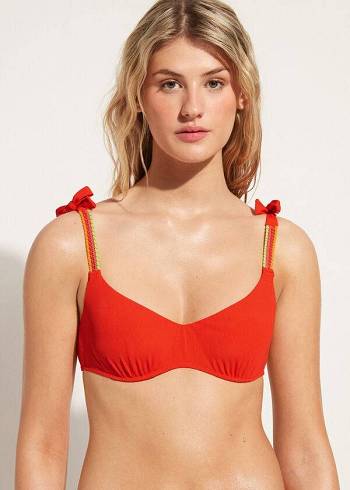 Red Calzedonia Tank-style Berlino Women's Bikini Tops | USA2005YU