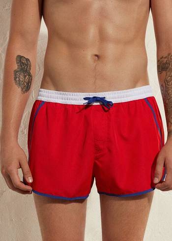 Red Calzedonia Venice Beach Eco Men's Swim Trunks | USA2914OR