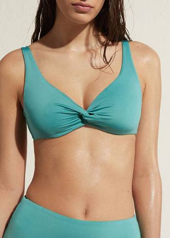 Turquoise Calzedonia Balconette Indonesia Eco Women's Bikini Tops | USA1667YU