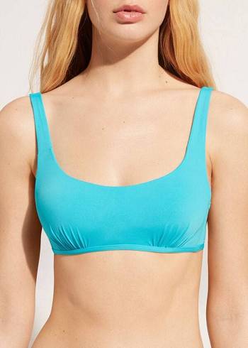 Turquoise Green Calzedonia Tank-Style Indonesia Women's Bikini Tops | USA2009PQ