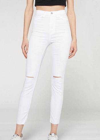 White Calzedonia High-Waist Skinny Women's Jeans | USA2602PQ