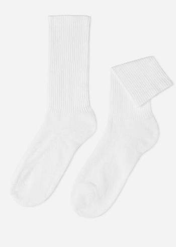 White Calzedonia Sport Men's Long Socks | USA2769SO