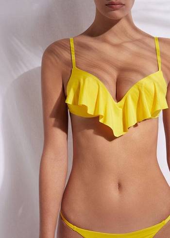 Yellow Calzedonia Super Padded Push Up Indonesia Eco rosa Women's Bikini Tops | USA1979YU