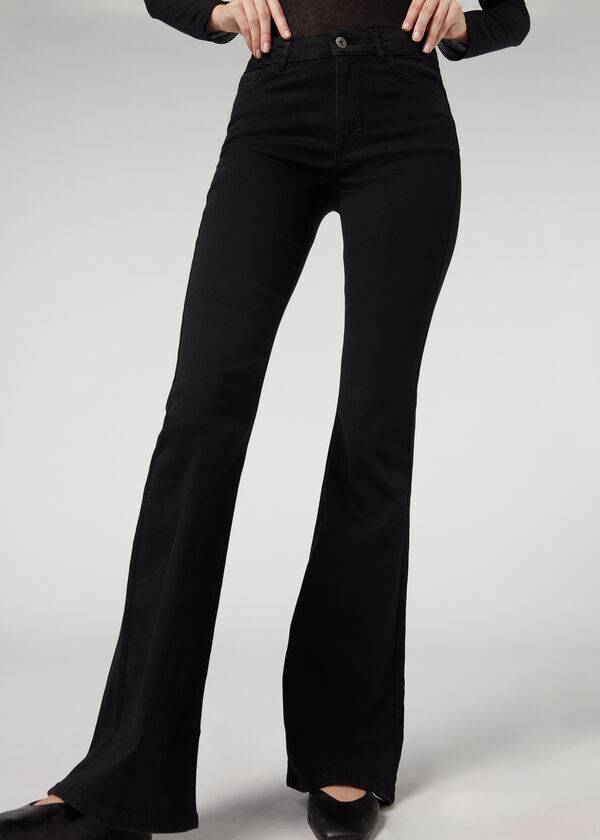 Black Calzedonia Flared Women's Jeans | USA2594KI