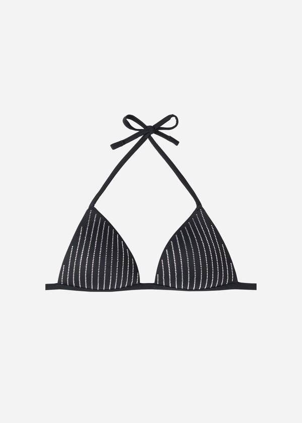 Black Calzedonia Graduated Padded Triangle Shanghai Women's Bikini Tops | USA1746UT