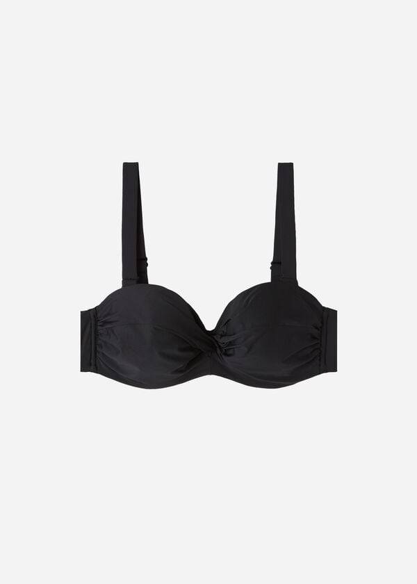 Black Calzedonia Padded Bandeau Indonesia Eco cobey Women's Bikini Tops | USA1798UT