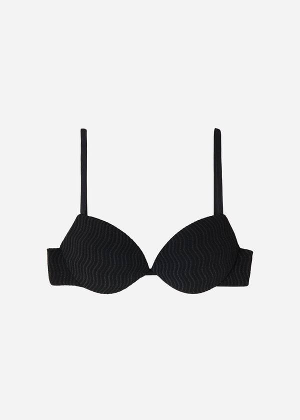 Black Calzedonia Padded Push-Up Mykonos Women's Bikini Tops | USA1867BC