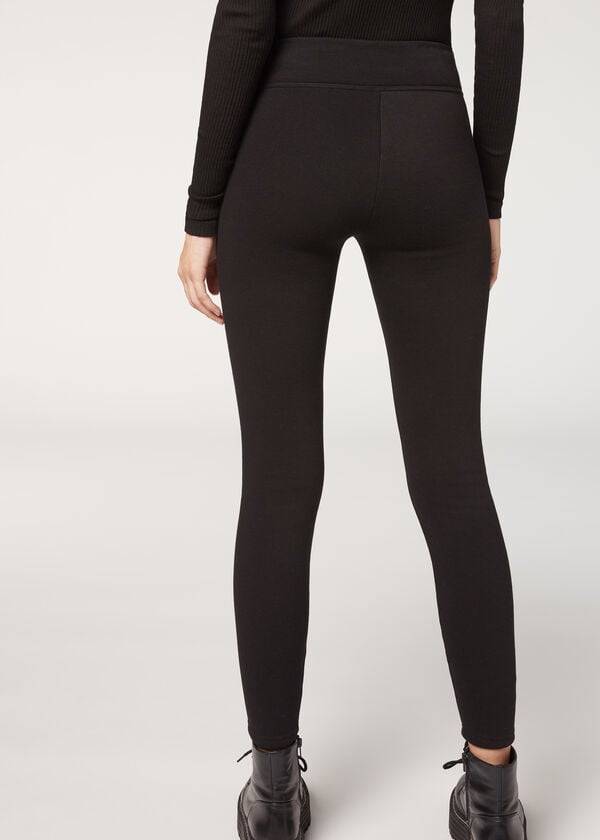 Black Calzedonia Plush Ultra Thermal Women's Leggings | USA2672AP