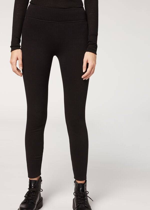 Black Calzedonia Plush Ultra Thermal Women's Leggings | USA2672AP