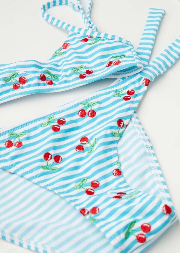 Blue Calzedonia Cherry Two-Piece Ariel Kids' Swimsuits | USA3037QZ