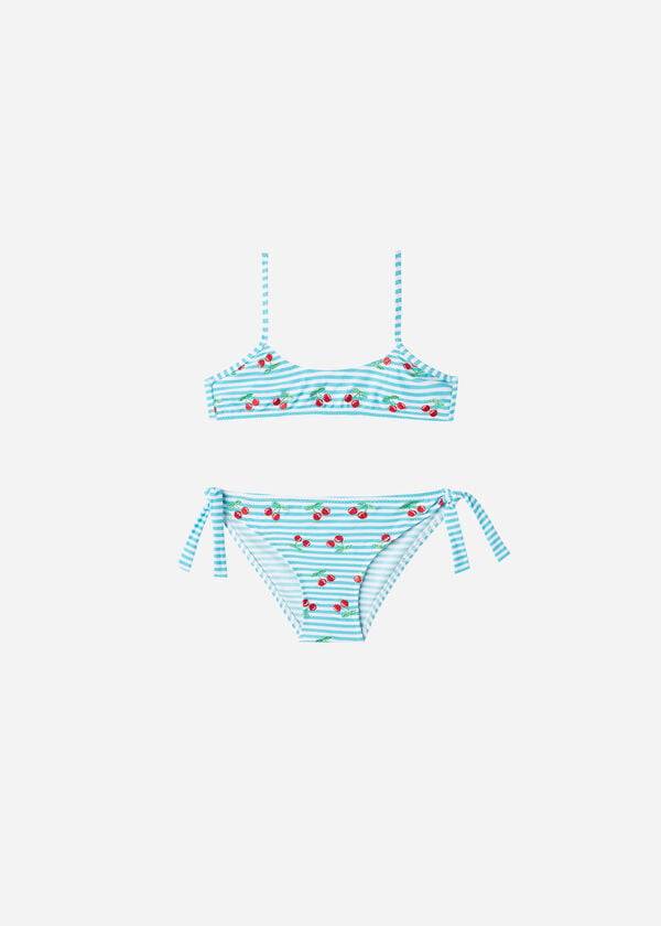 Blue Calzedonia Cherry Two-Piece Ariel Kids\' Swimsuits | USA3037QZ