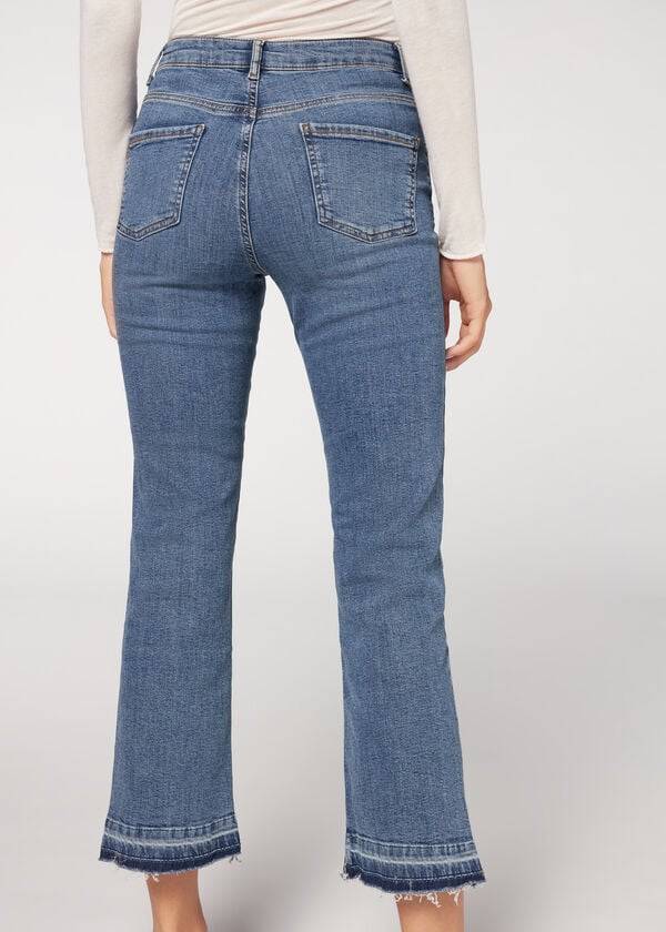 Blue Calzedonia Cropped Flare Women's Jeans | USA2563VD