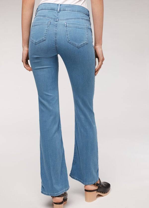 Blue Calzedonia Eco Light Flared Denim Women's Jeans | USA2576PQ