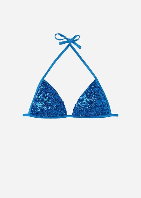 Blue Calzedonia Graduated Padded Triangle Cannes Women's Bikini Tops | USA1735CE