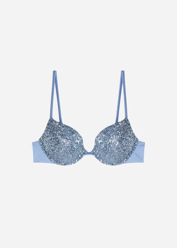 Blue Calzedonia Padded Push-Up Cannes Women's Bikini Tops | USA1839CE