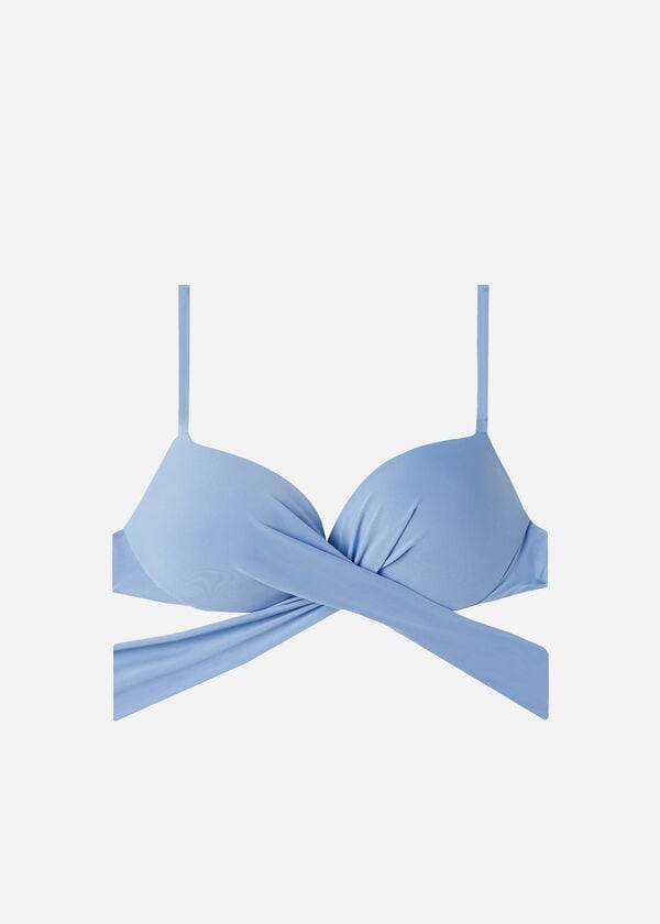 Blue Calzedonia Padded Push Up Indonesia Eco Sexy Women's Bikini Tops | USA1827PQ