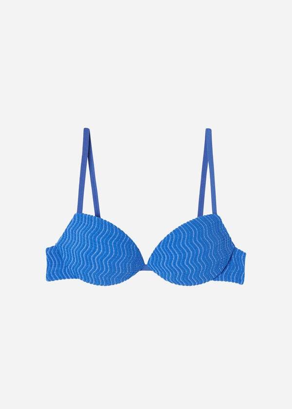 Blue Calzedonia Padded Push-Up Mykonos Women's Bikini Tops | USA1869MA