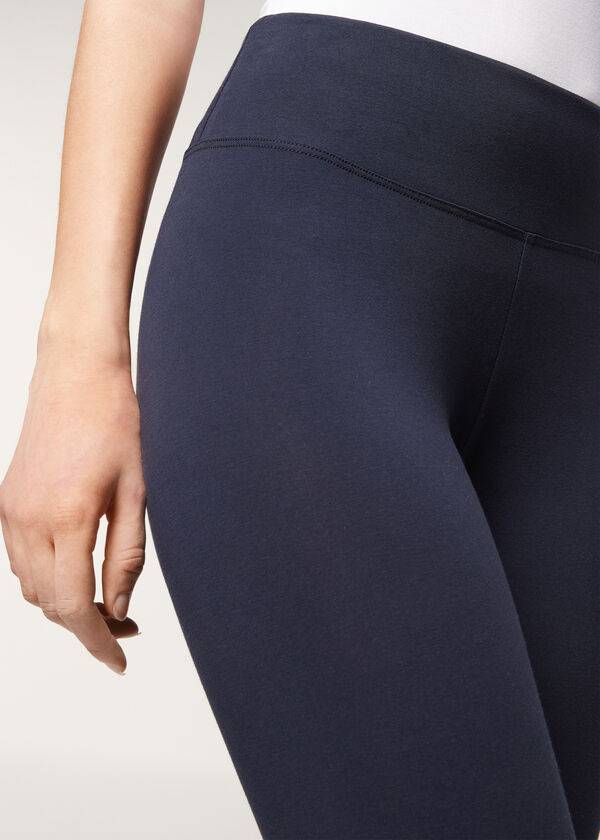 Blue Calzedonia Supima Cotton Women's Leggings | USA2694HK