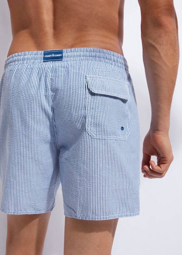 Blue / White Calzedonia Formentera Men's Swim Trunks | USA2936TV