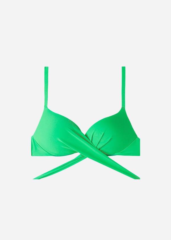 Green Calzedonia Graduated Padded Push Up Indonesia Women's Bikini Tops | USA1721IS