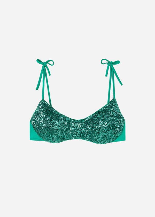 Green Calzedonia Padded Tank-Style Cannes Women's Bikini Tops | USA1884GL