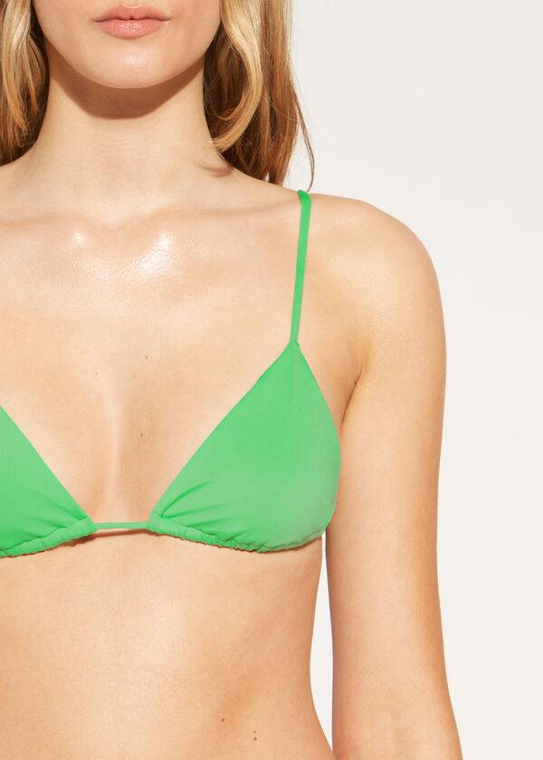 Green Calzedonia Triangle String Indonesia Eco rosa Women's Bikini Tops | USA2043KI