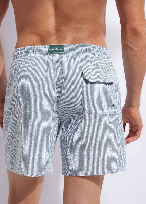 Green / White Calzedonia Formentera Men's Swim Trunks | USA2935YU