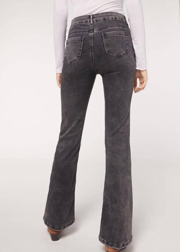 Grey Calzedonia Flared Women's Jeans | USA2595JJ