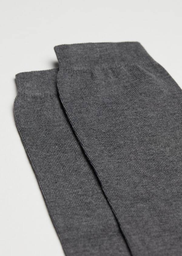 Grey Calzedonia Warm Cotton Men's Long Socks | USA2783HK