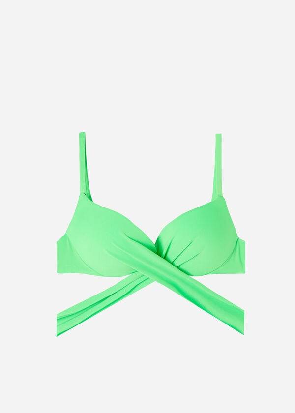 Light Green Calzedonia Padded Push Up Indonesia Eco rosa Women's Bikini Tops | USA1826OR