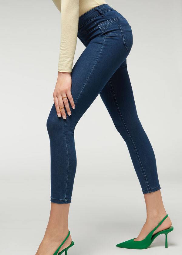 Navy Calzedonia Push-up and soft touch Women's Jeans | USA2609EX