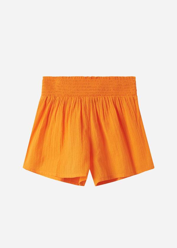 Orange Calzedonia Cotton Shorts Women's Cover Ups | USA2121KI