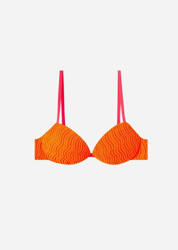 Orange Calzedonia Padded Push-Up Mykonos Women's Bikini Tops | USA1868NB