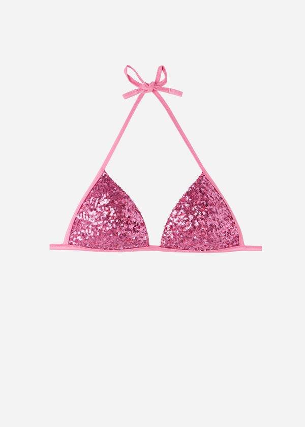 Pink Calzedonia Graduated Padded Triangle Cannes Women's Bikini Tops | USA1734XF