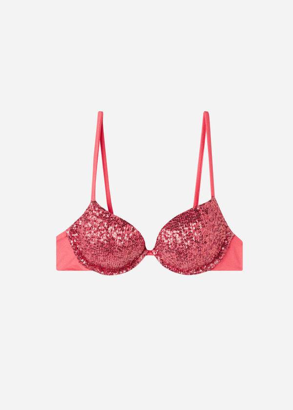 Pink Calzedonia Padded Push-Up Cannes Women's Bikini Tops | USA1838XF