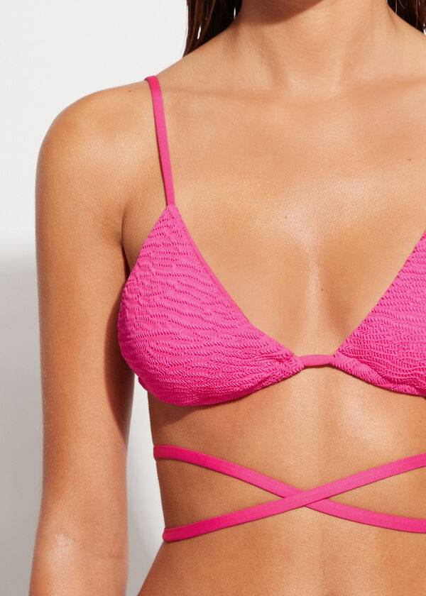 Pink Calzedonia Triangle Slide String Miami Women's Bikini Tops | USA2020XF