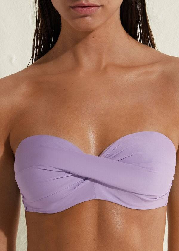 Purple Calzedonia Padded Bandeau Indonesia Women's Bikini Tops | USA1790NB