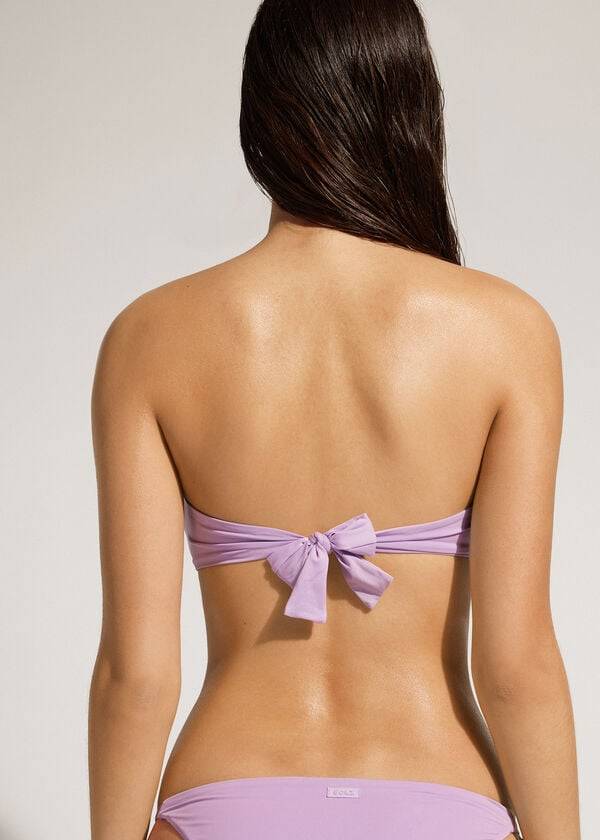 Purple Calzedonia Padded Bandeau Indonesia Eco Strapless Women's Bikini Tops | USA1808JJ