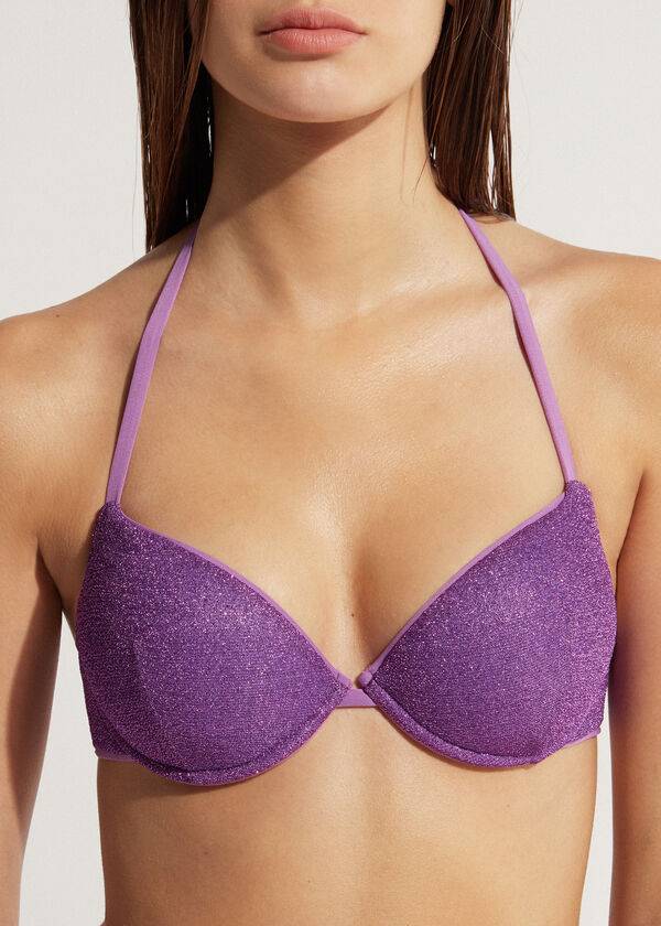 Purple Calzedonia Padded Push-Up Las Vegas Women's Bikini Tops | USA1858GL