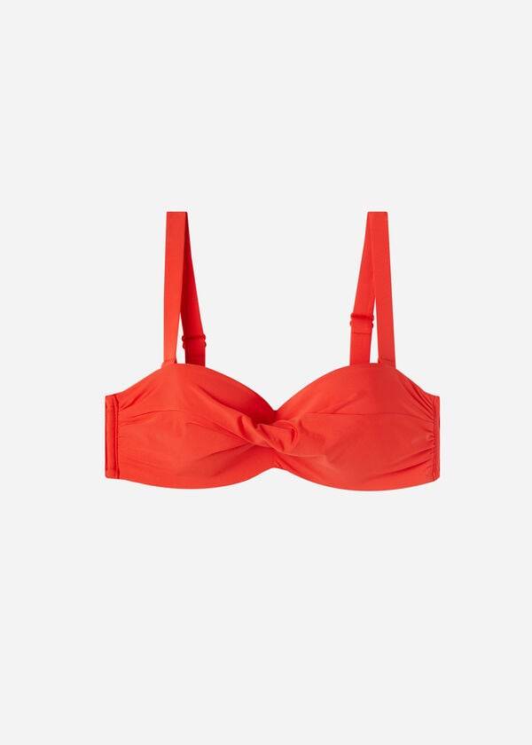 Red Calzedonia Padded Bandeau Indonesia Women's Bikini Tops | USA1791MA