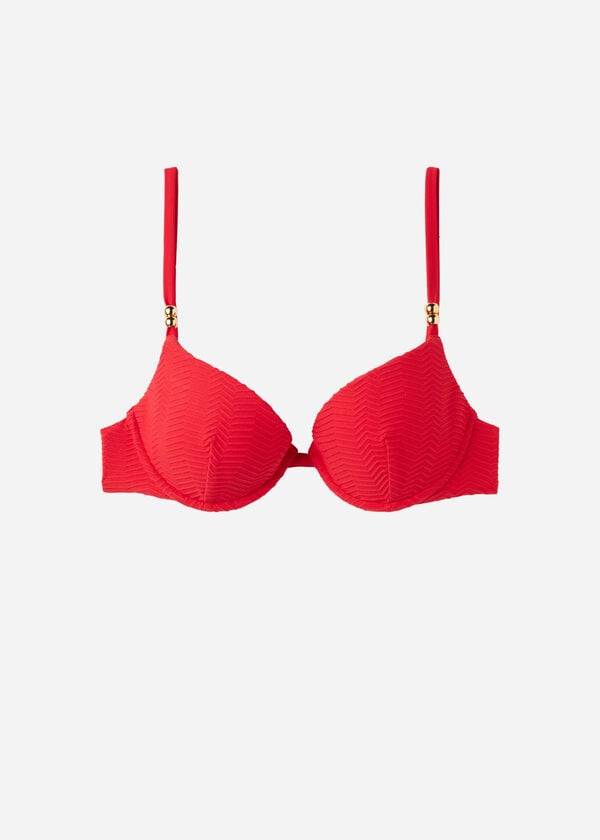 Red Calzedonia Padded Push-Up Casablanca Women's Bikini Tops | USA1847RW