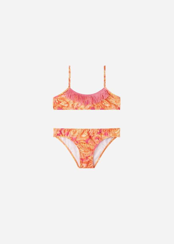 Red Calzedonia Paisley Two-Piece Jasmine Kids\' Swimsuits | USA3048HK