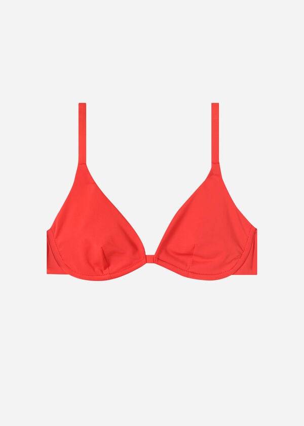 Red Calzedonia Push Up Indonesia Eco Women's Bikini Tops | USA1948QZ