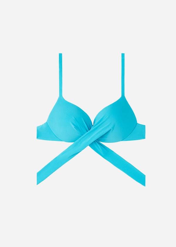 Turquoise Calzedonia Graduated Padded Push Up Indonesia Women's Bikini Tops | USA1724AP