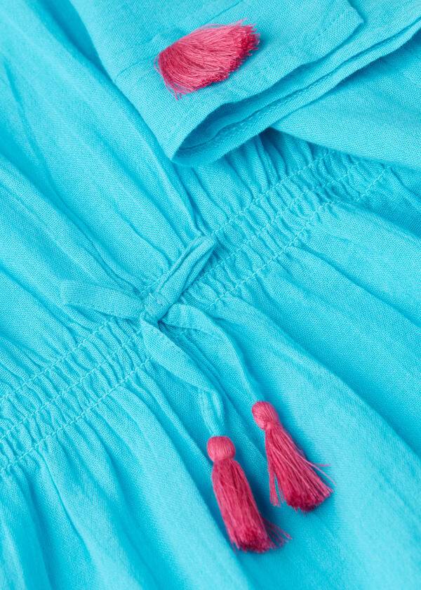 Turquoise Calzedonia Kaftan with Tassels Kids' Swimsuits | USA3085BC