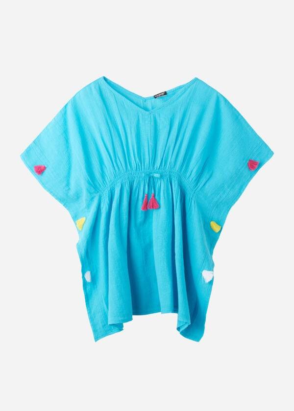 Turquoise Calzedonia Kaftan with Tassels Kids\' Swimsuits | USA3085BC