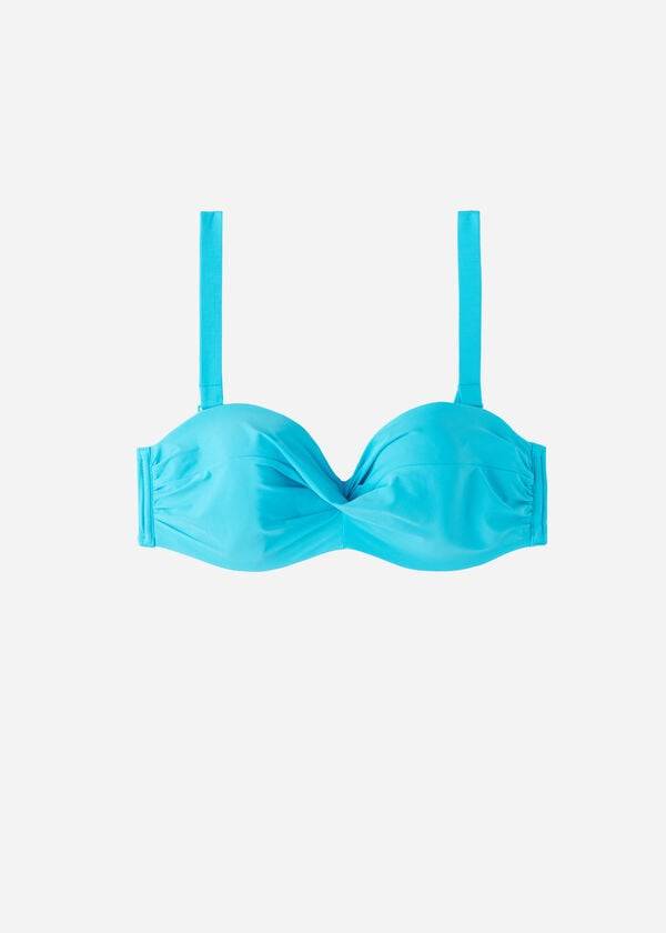 Turquoise Calzedonia Padded Bandeau Indonesia Strapless Women's Bikini Tops | USA1811ZG